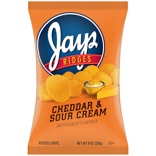 Chips de pomme de terre au fromage cheddar et à la crème aigre Jays Ridges