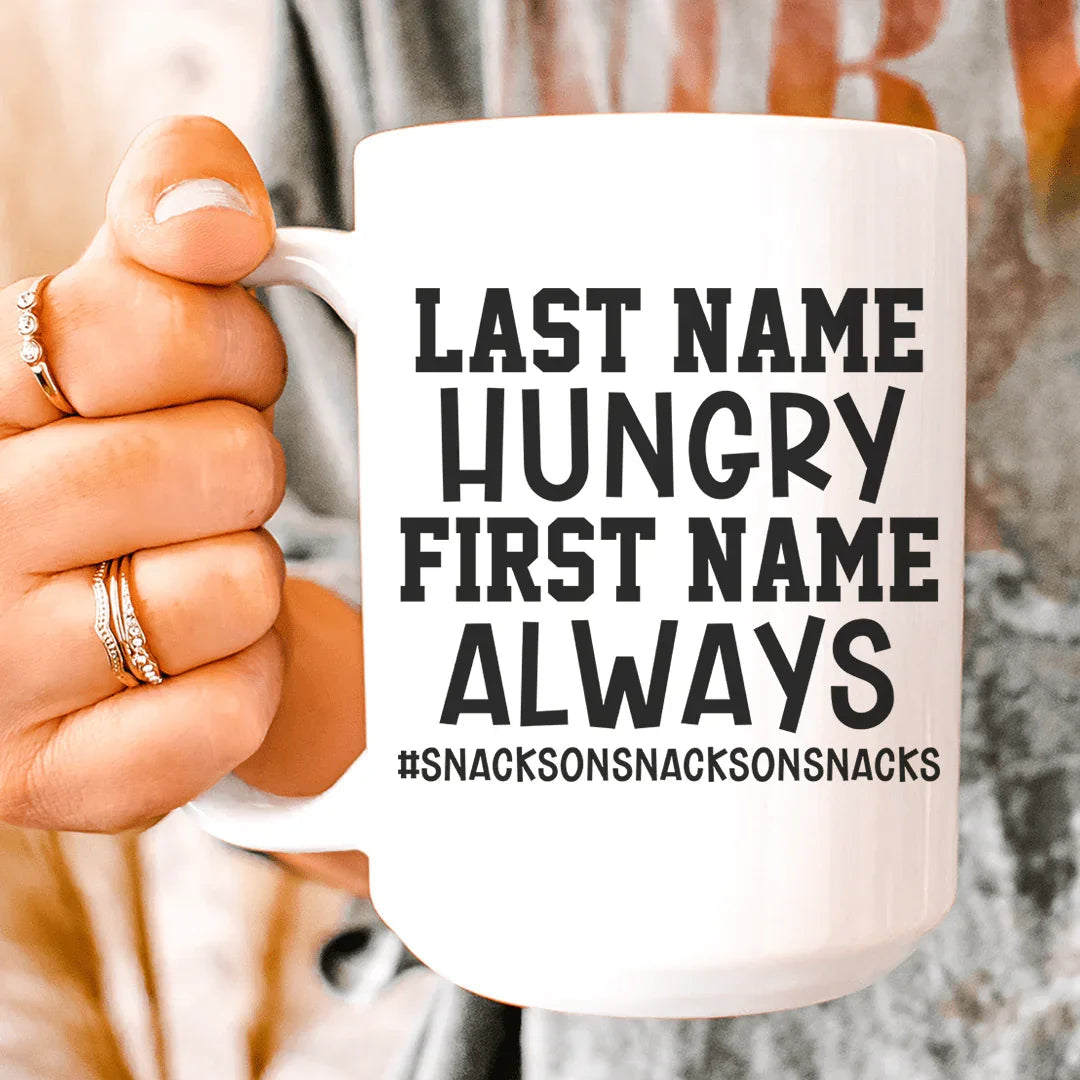 Personalized Hungry First Name Ceramic Mug 15 oz