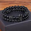 Ensemble de Bracelets en Pierre de Lave et Perles de Zircon Cubique pour Hommes et Femmes