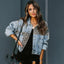 Chaqueta de mezclilla con estampado de leopardo a la moda para mujeres