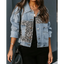 Chaqueta de mezclilla con estampado de leopardo a la moda para mujeres