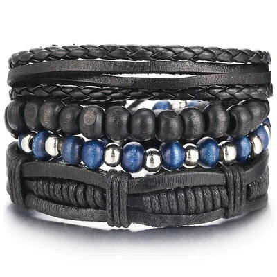 Layered Leather Charm Bracelet