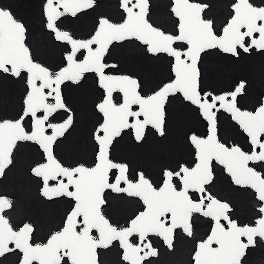 Tissu Luxe Cuddle Cow Snow/Noir - 58"/60" par Yard