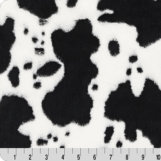 Tissu Luxe Cuddle Cow Snow/Noir - 58"/60" par Yard