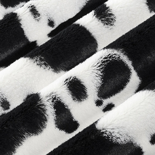 Tissu Luxe Cuddle Cow Snow/Noir - 58"/60" par Yard