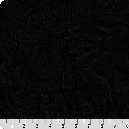 Luxe Cuddle Demi Rose Black Fabric - 58" Wide