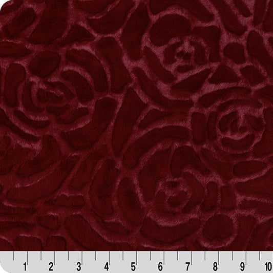 Luxe Cuddle Demi Rose Merlot Fabric - 58" Width