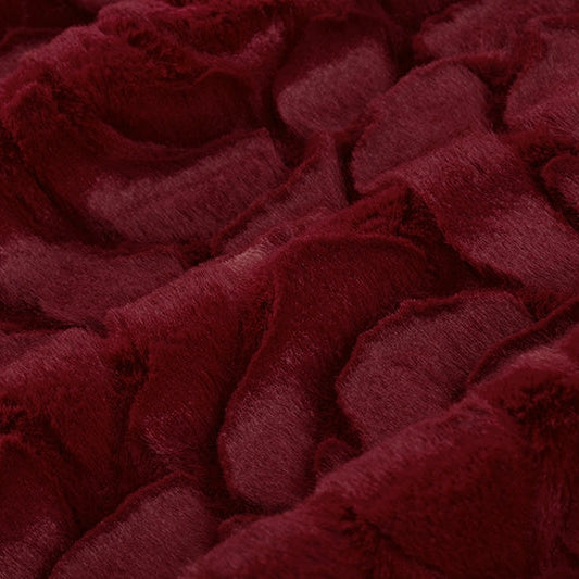 Luxe Cuddle Demi Rose Merlot Fabric - 58" Width