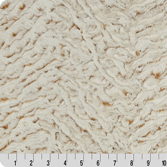 Tela de camello de cebra helada Luxe Cuddle - 58" por yarda