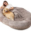 Large Plush Bolster Dog Bed for Ultimate Comfort
