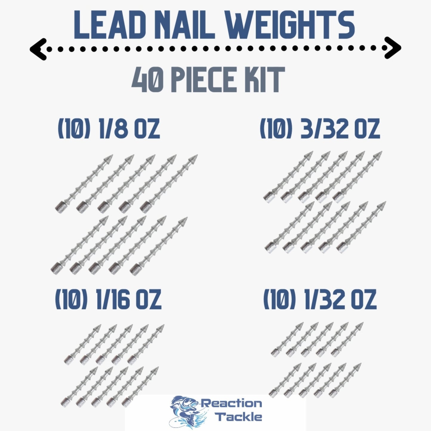 Pesos de clavos de plomo/plomadas de inserción Reaction Tackle