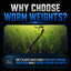 Premium Reaction Tackle Lead Worm Weights - 25 Pack
