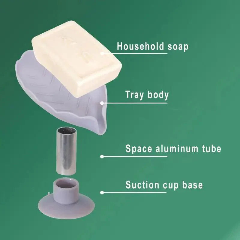 Leaf Shape Self-Draining Soap Holder for Kitchen & Bathroom