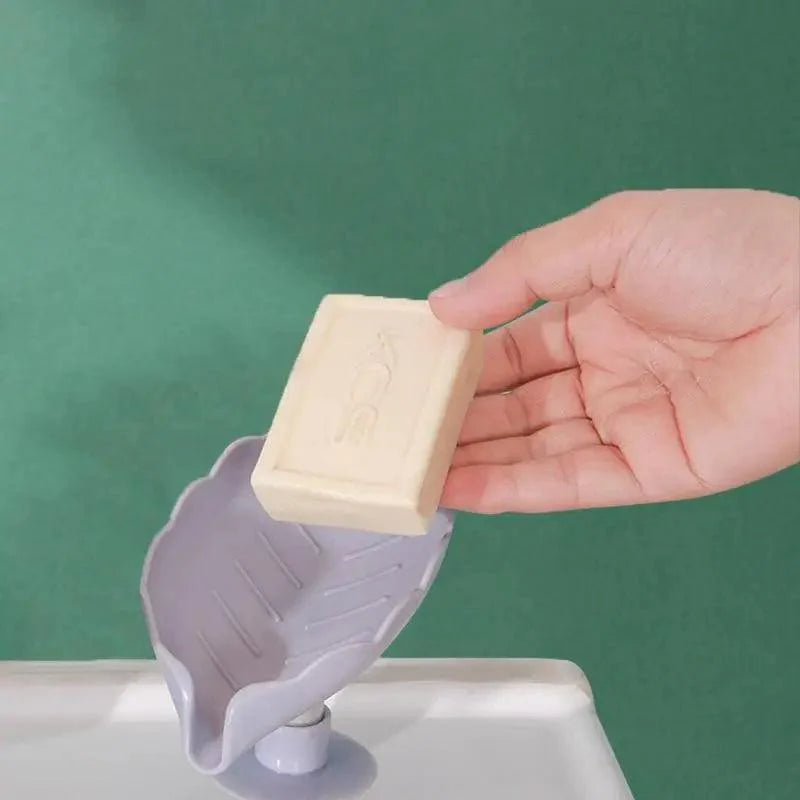 Leaf Shape Self-Draining Soap Holder for Kitchen & Bathroom