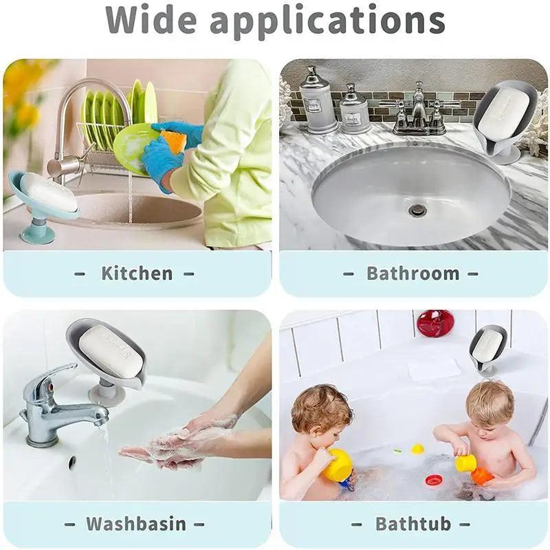 Leaf Shape Self-Draining Soap Holder for Kitchen & Bathroom