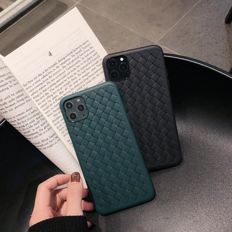 Coque de téléphone en cuir élégant en maille pour modèles d'iPhone