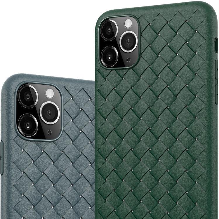 Coque de téléphone en cuir élégant en maille pour modèles d'iPhone