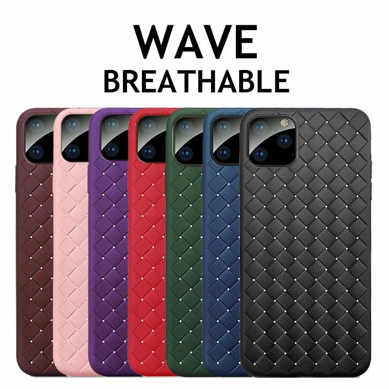 Coque de téléphone en cuir élégant en maille pour modèles d'iPhone
