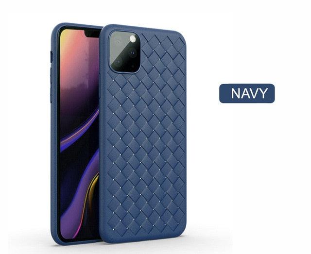 Coque de téléphone en cuir élégant en maille pour modèles d'iPhone