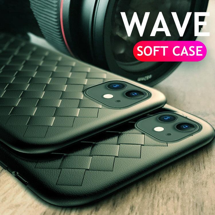 Coque de téléphone en cuir élégant en maille pour modèles d'iPhone