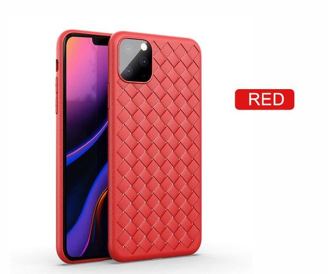 Coque de téléphone en cuir élégant en maille pour modèles d'iPhone