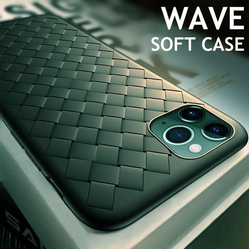 Coque de téléphone en cuir élégant en maille pour modèles d'iPhone