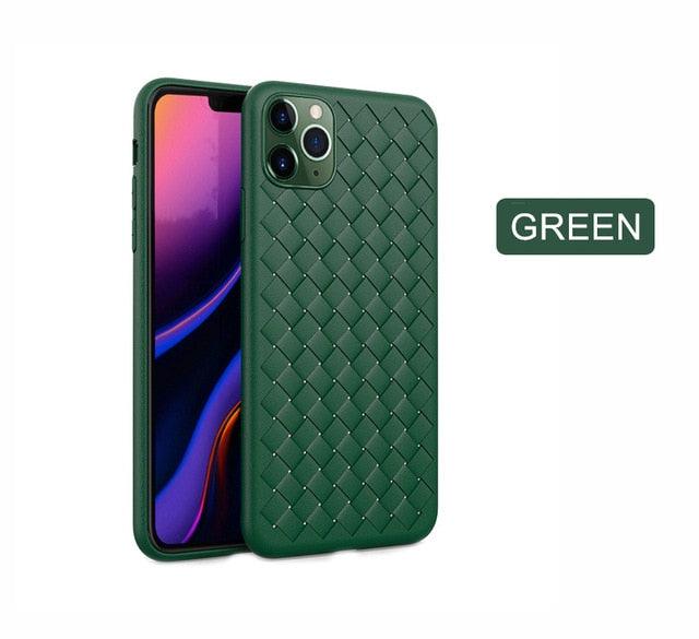 Coque de téléphone en cuir élégant en maille pour modèles d'iPhone