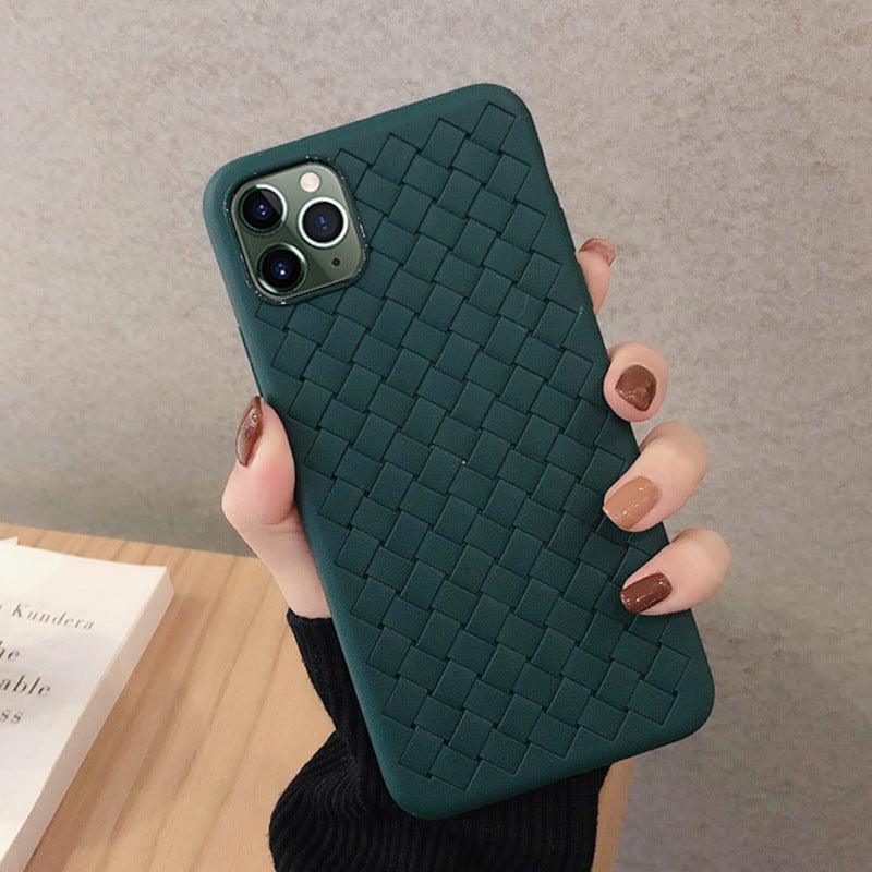 Coque de téléphone en cuir élégant en maille pour modèles d'iPhone
