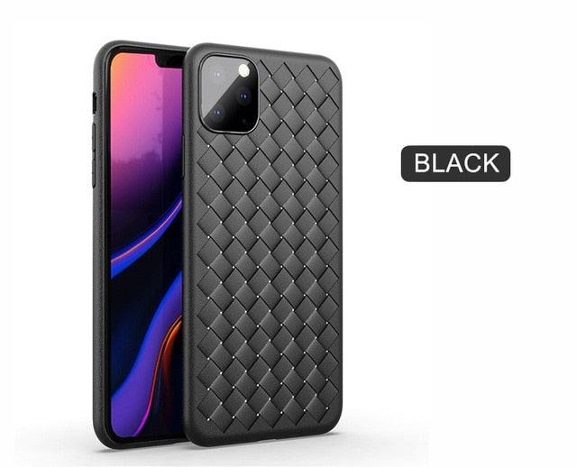 Coque de téléphone en cuir élégant en maille pour modèles d'iPhone