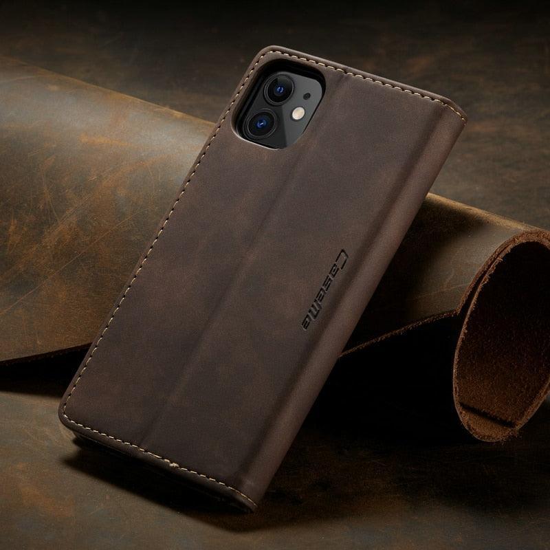 Luxury Leather Flip Case for iPhone 14/13/12/11 Series