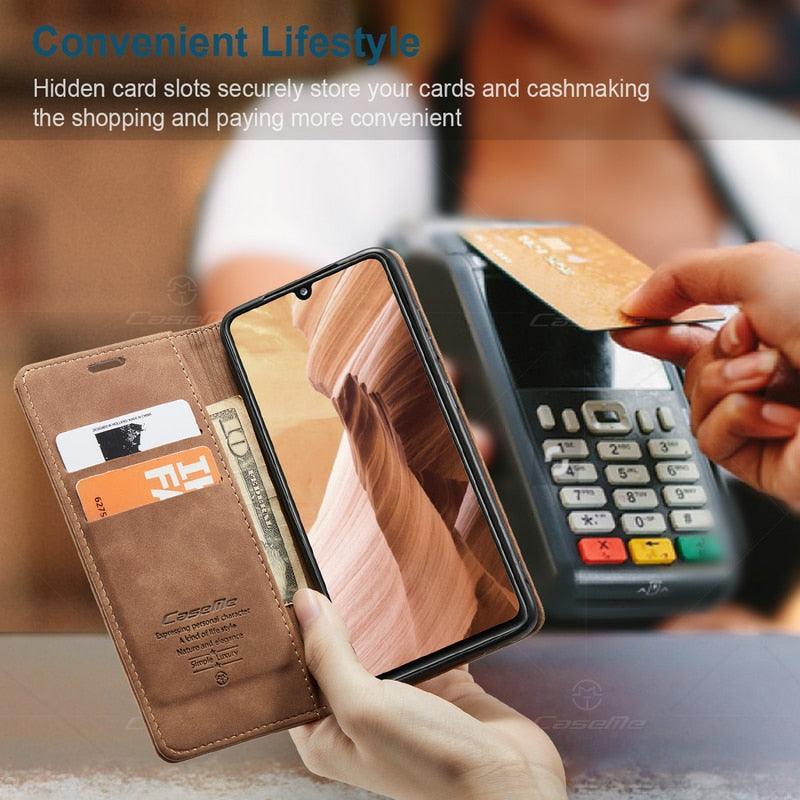 Luxury Leather Flip Case for iPhone 14/13/12/11 Series