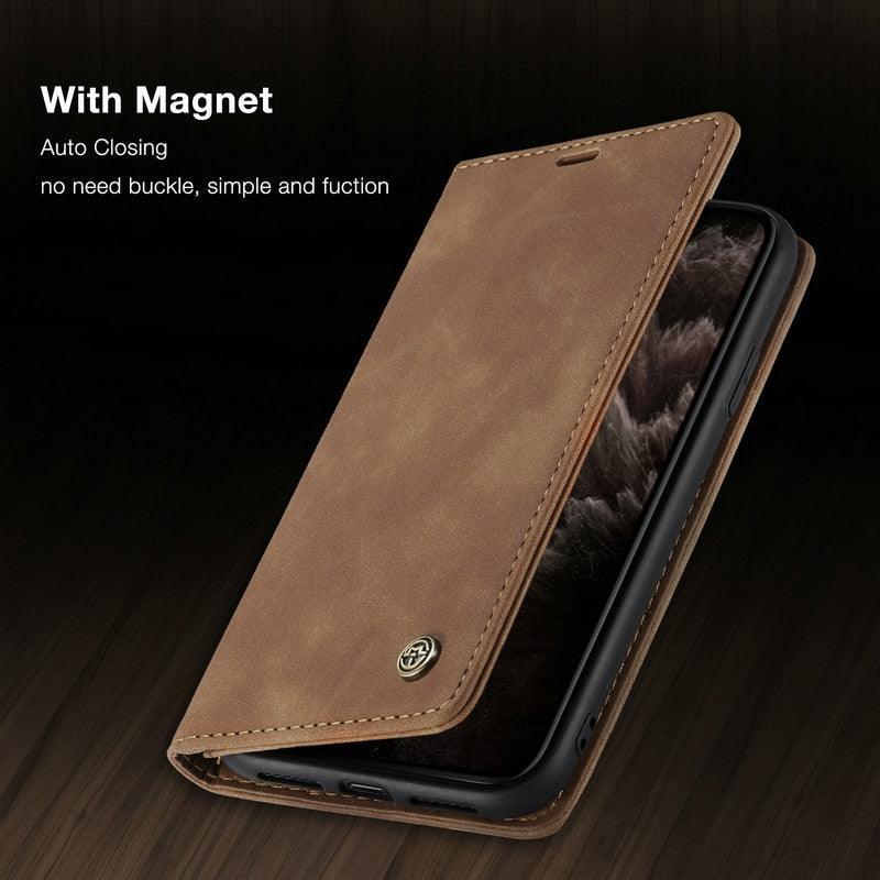 Luxury Leather Flip Case for iPhone 14/13/12/11 Series