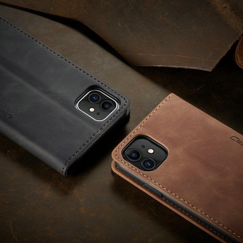 Luxury Leather Flip Case for iPhone 14/13/12/11 Series