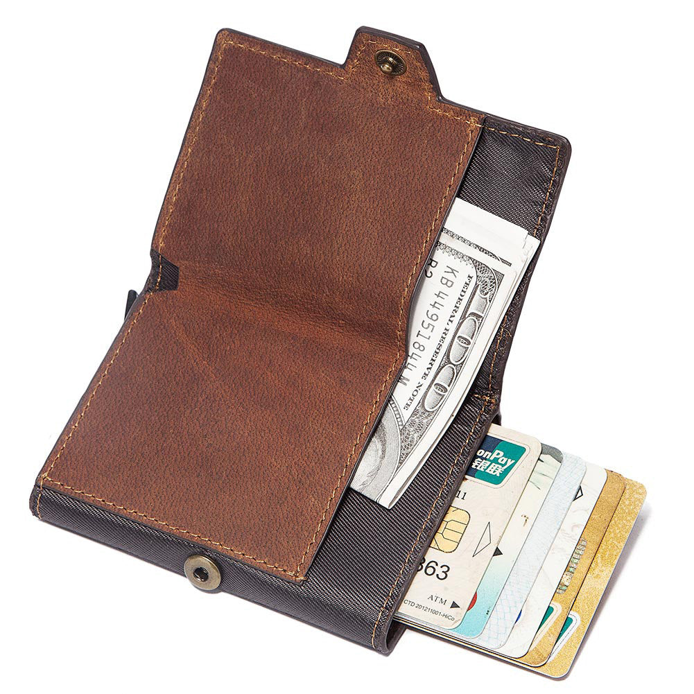 Leather Men's Card Holder Card Case European and American Leather Coin Purse Card Holder - Korvel