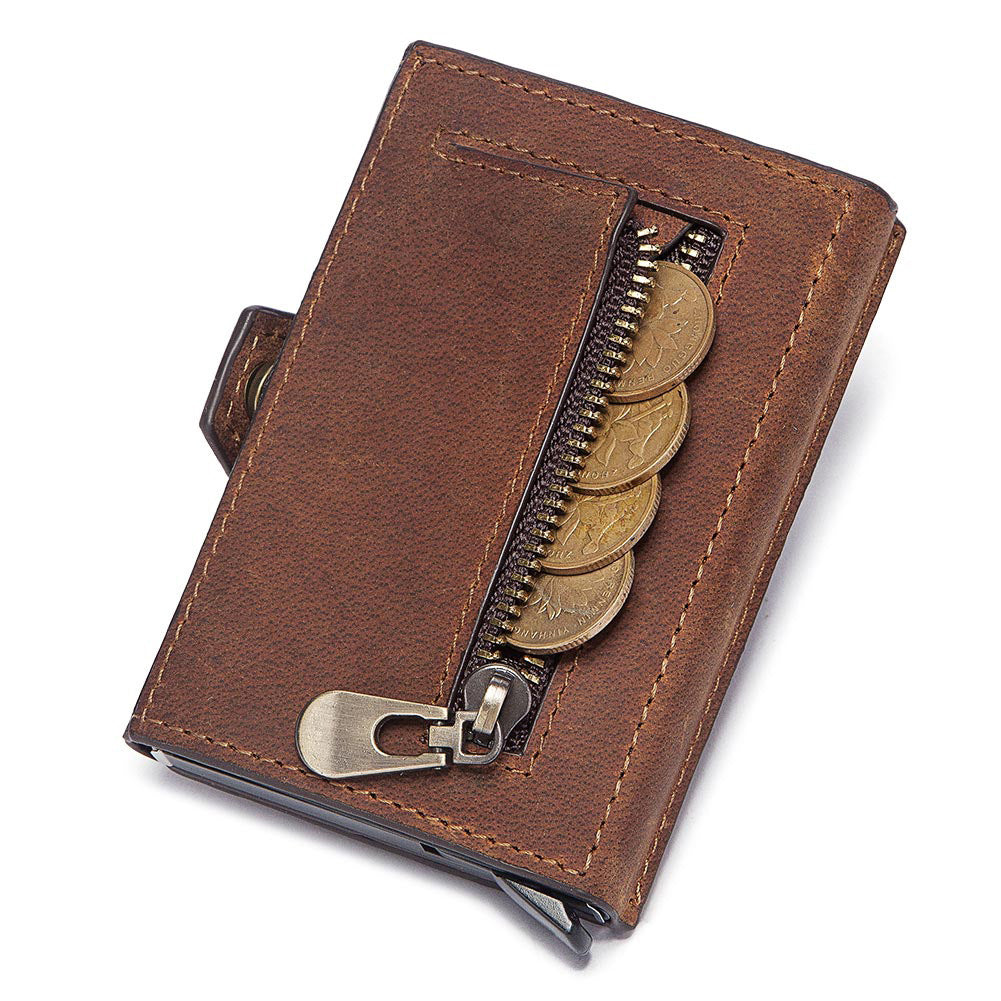 Leather Men's Card Holder Card Case European and American Leather Coin Purse Card Holder - Korvel