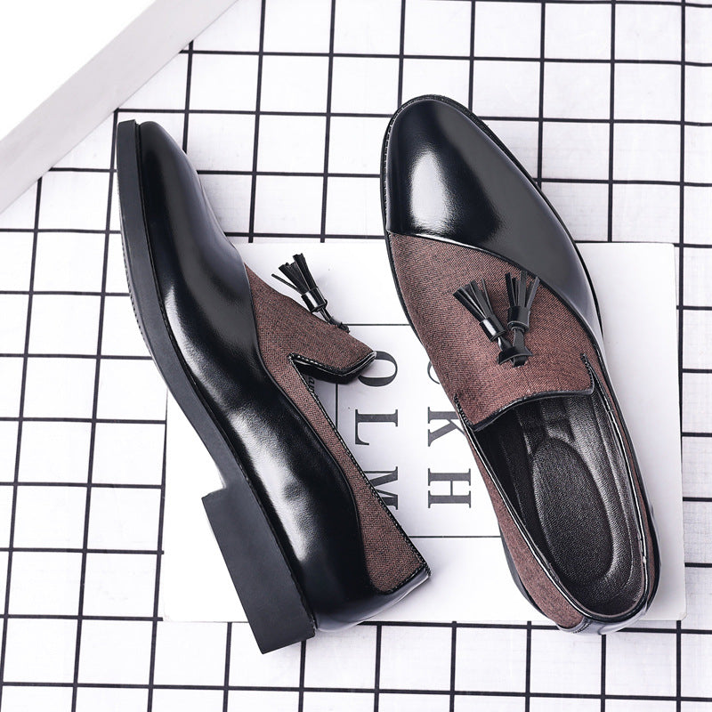 Leather shoes for men, business formal, plus size fit, trendy and casual shoes, Korean version, versatile and trendy, British style - Korvel