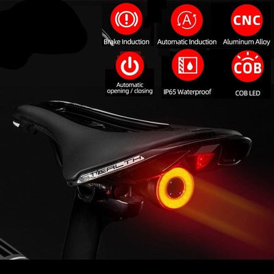 Luces traseras LED recargables por USB inteligentes para bicicletas con sensor de freno