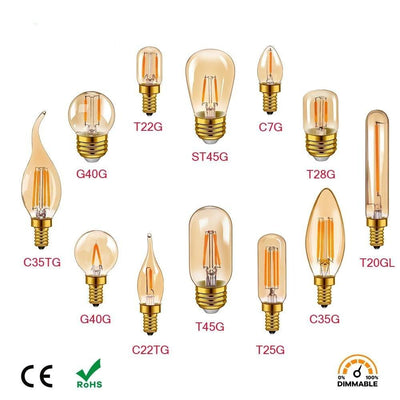 Vintage LED Spiral Filament Light Bulb - Warm White