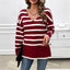 Leisure vacation style contrasting striped long sleeved sweater - Korvel