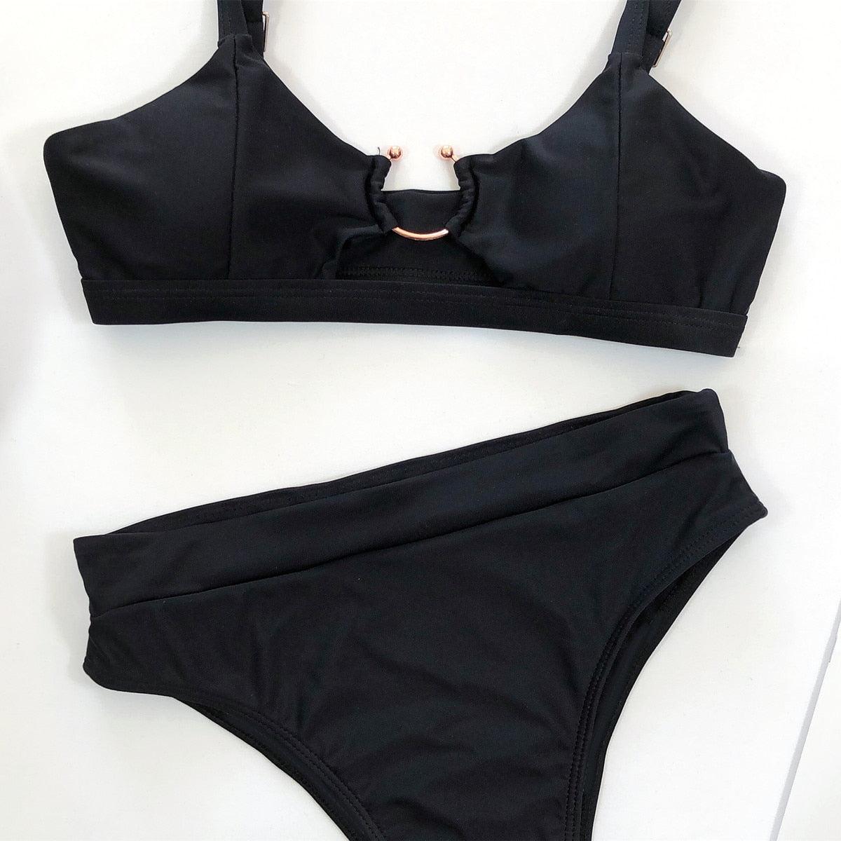 Leopard Print High Cut Bikini Set for Women