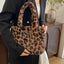 Leopard Fluff Handbag with Zip - Korvel