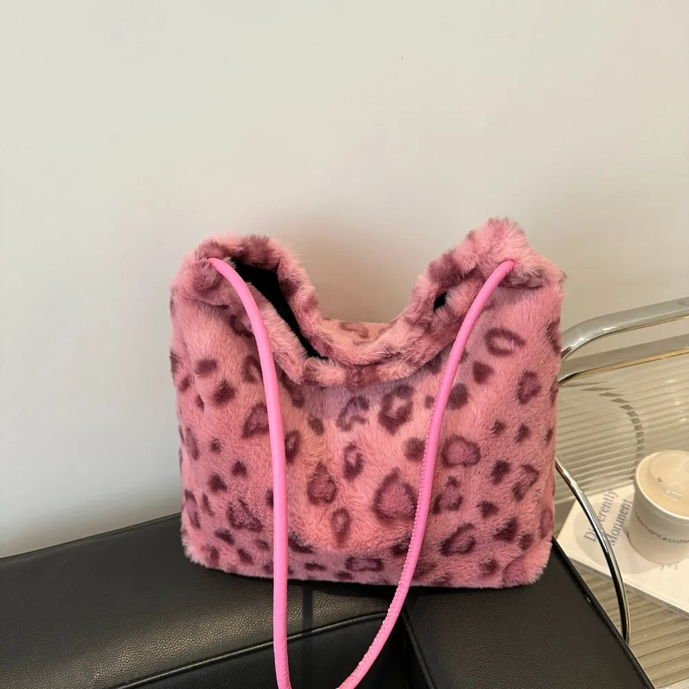 Leopard Furry Shoulder Bag - Korvel