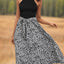 Robe Midi à Col Halter Léopard