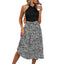 Robe Midi à Col Halter Léopard