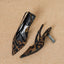 Leopard Point Toe Slingback Pumps - Korvel