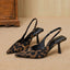 Leopard Point Toe Slingback Pumps - Korvel