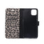 Housse portefeuille en PU cuir imprimé léopard pour iPhone