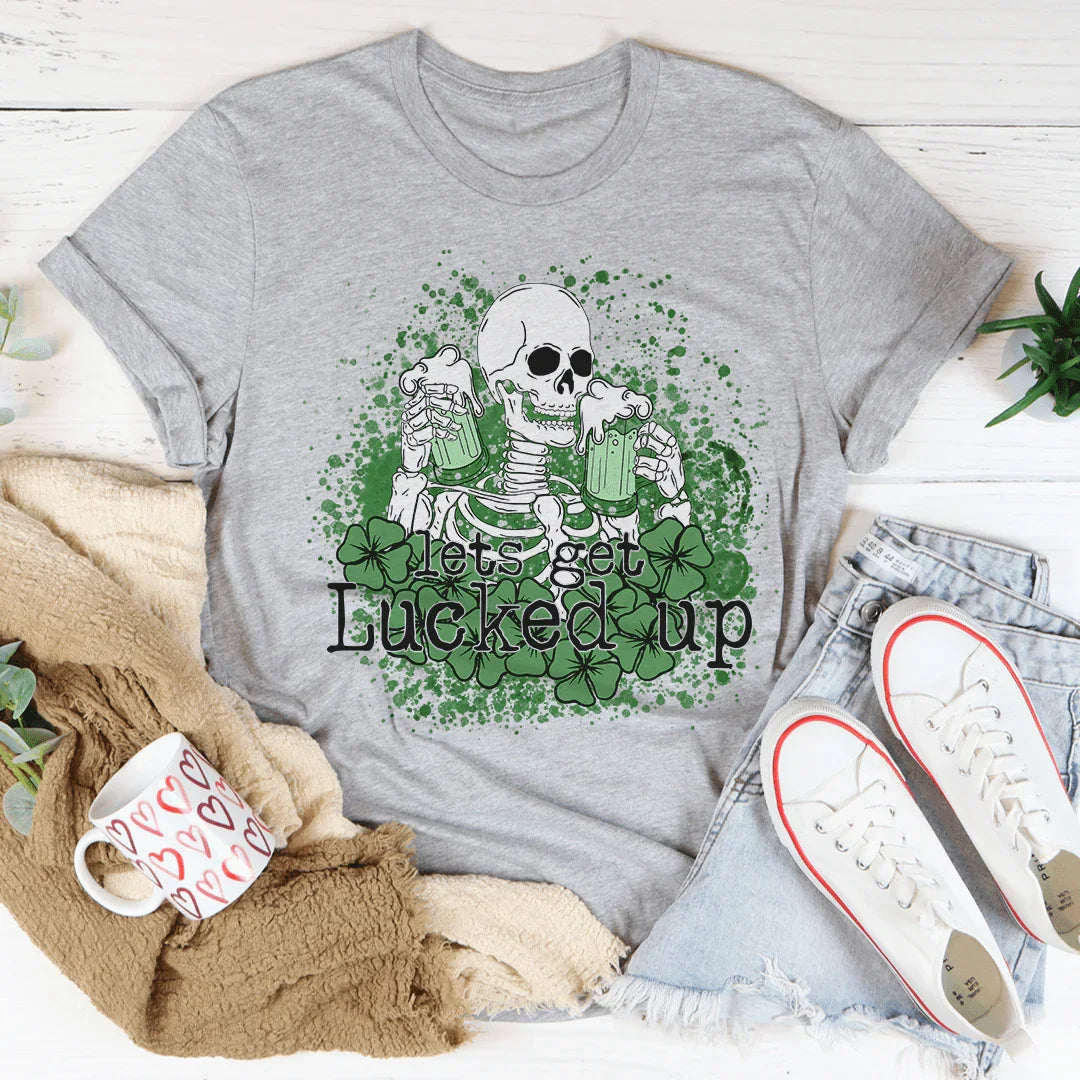 Let's Get Lucked Up Skull Tee