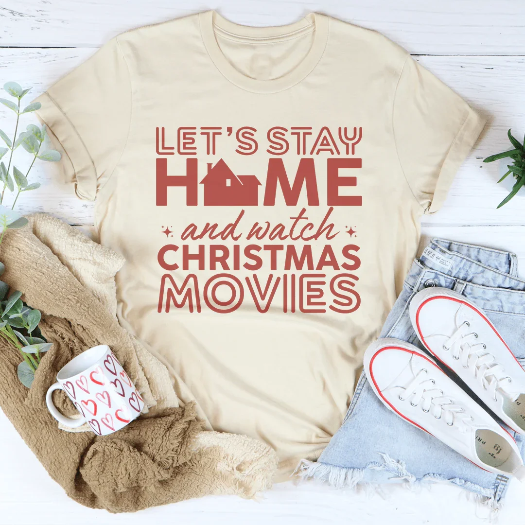 Quedémonos en casa y veamos películas navideñas (camiseta)