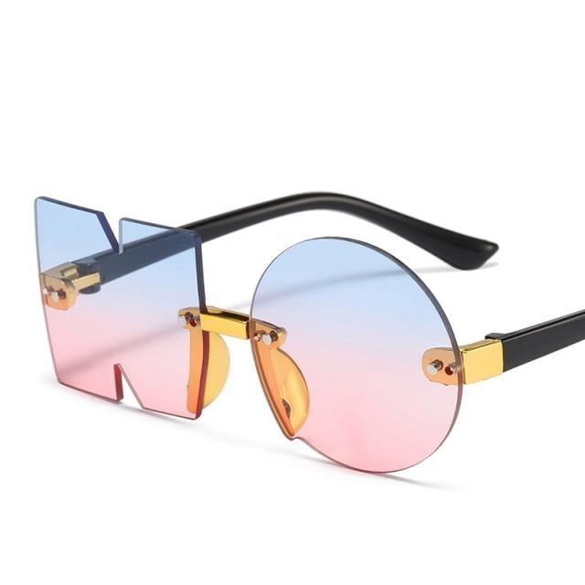 Stylish Rimless Irregular Design Sunglasses for Kids - UV Protection & Unique Look - Korvel